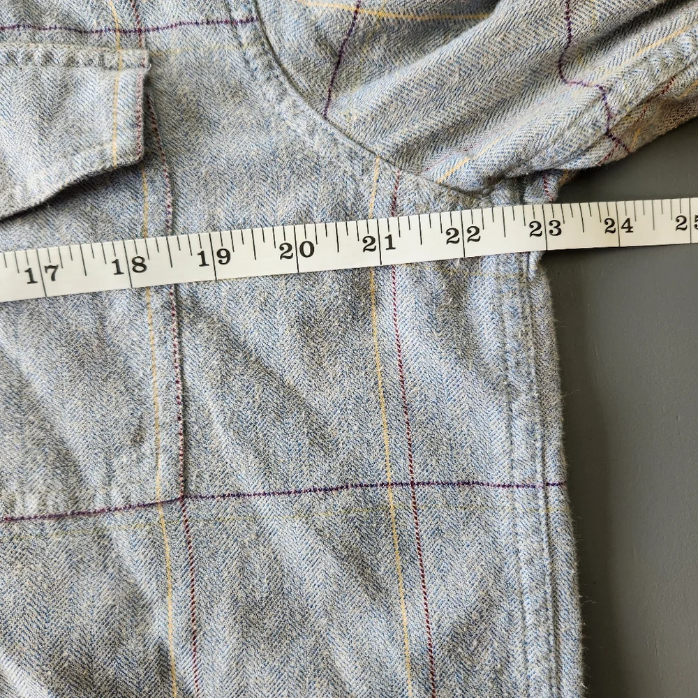 Orvis Fairbanks Shirt Mens Med Light Check Flannel Button Up SUEDED ELBOW Patch - Picture 7 of 14